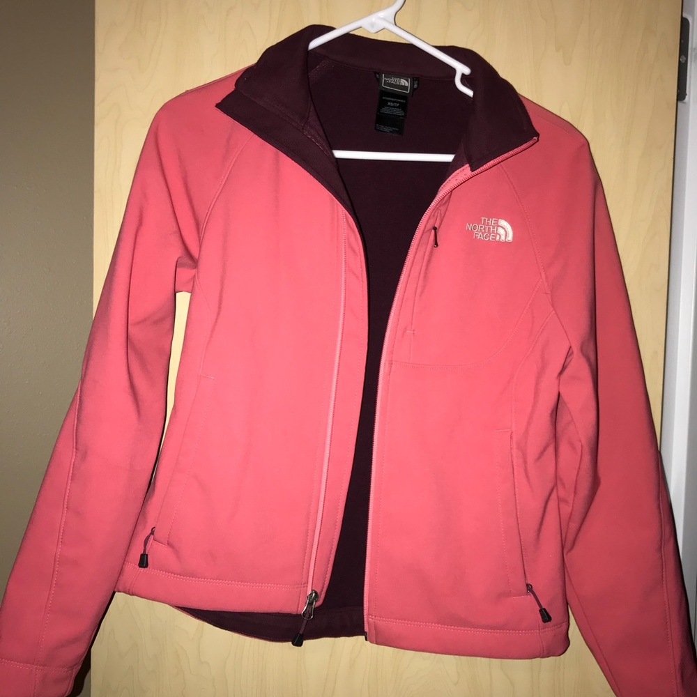 The North Face pink jacket